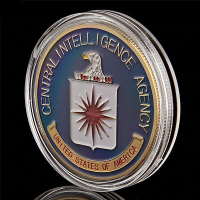 #ad 1Pc CIA Gold Central Intelligence Agency Great Seal Coin Challenge USA America $2.99