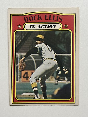 #ad 1972 O Pee Chee OPC #180 Dock Ellis In Action Pittsburgh Pirates Baseball Card $3.99
