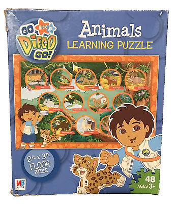 #ad Go Diego Go ANIMALS Learning Puzzle Floor 48 English Spanish Playskool $14.99