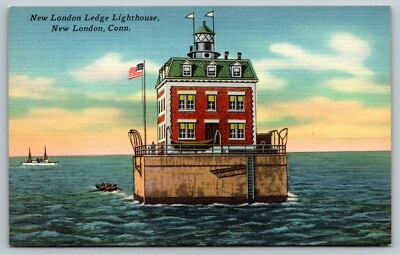 #ad New London Connecticut Ledge Lighthouse Postcard $4.68