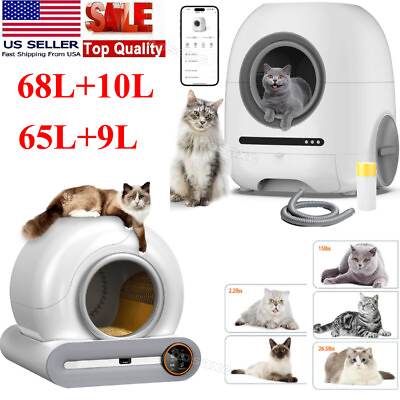 #ad Large Automatic Smart Cat Litter Box Self Cleaning Odor Removal WiFi APP Control $279.99
