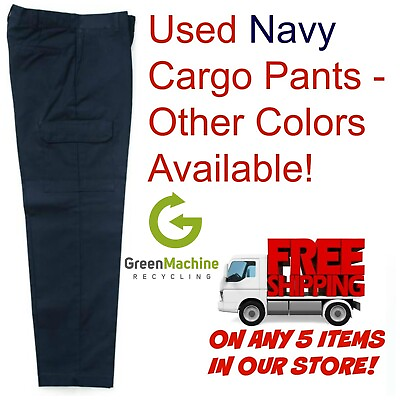 #ad Used Uniform Work Pants Cargo Cintas Redkap Unifirst Gamp;K Dickies and others NAVY $9.99