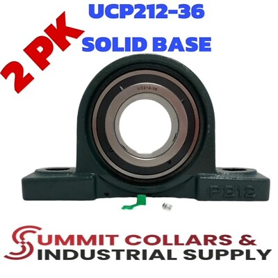 #ad 2 PIECES 2 1 4quot; Pillow Block Bearing UCP212 36 Solid Base P212 $56.89