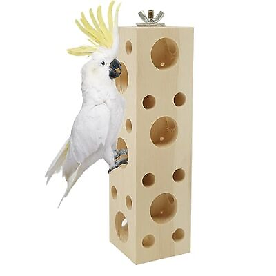 #ad Bird Wooden Block Chewing Toy Parrot Chewing Toy Wood Toys Foraging Training ... $26.16