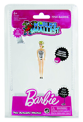 #ad World#x27;s Smallest BARBIE DOLL Classic 1959 Style Barbie Black White Swim Suit $11.95