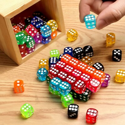 #ad #ad 50 Pieces Colored Dice Set 6 Sided Dice for Board Games 14mm Bulk Dice for M $9.07