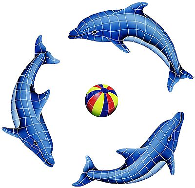 #ad Mosaic Dolphins and Beach Balls for Swimming Pool or Wall many choices $229.00