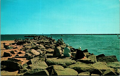 #ad Breakwater Galilee Fishing Village Rhode Island RI UNP Chrome Postcard A6 $2.95