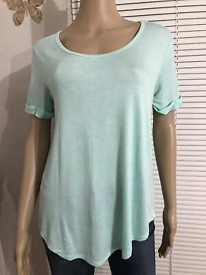#ad SO TOP BLOUSE Junios Knit Tops Open Back Easy Tee Bea Size M $12.99