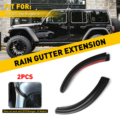 #ad Water Rain Gutter Extension Fits For Jeep 2018 21 Wrangler JL 2020 Gladiator JT $11.99