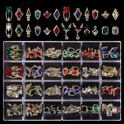 #ad DIY Nail Art Rhinestones Kit 3D Alloy Gems Crystal Nail Art Decorations Diamonds $103.64