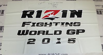 #ad King Mo Lawal Signed 2015 Rizin FF Fight Used Grand Prix Ring Banner PSA DNA COA $1999.99