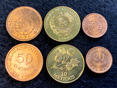 #ad Mozambique 3 Coins Set 10 Meticas 20 50 Centavos UNC World Coins $8.45