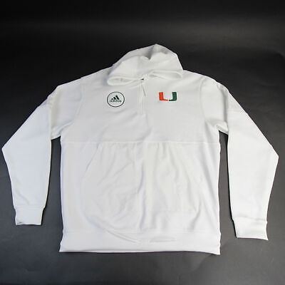 #ad Miami Hurricanes adidas Sweatshirt Men#x27;s White New $25.49