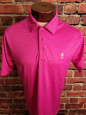 #ad Antigua Men#x27;s Medium Pink White Abstract Short Sleeve Golf Polo Shirt ⛳ $34.97