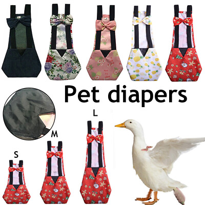 #ad Duck Diaper Chicken Goose Adjustable Washable Nappy Clothes Bowknot Elastic Band $2.58