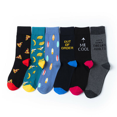#ad Nice Fashion Funny Cartoon Business Work Cotton Sock Novelty Colorful Men NEW $3.99