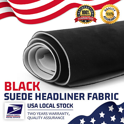 #ad Suede Headliner Fabrics Black 80quot;x60quot; Boat Car Roof Liner Sagging Ceiling 1 8quot; $36.99