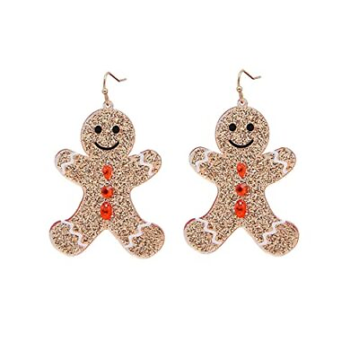 #ad Christmas Charm Dangle Earring Cute Stick of Candy Drop Earring Gingerbread Man $14.16