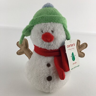 #ad Carters Merry Merry Plush Snowman Bean Bag 9quot; Stuffed Toy 2008 Winter Christmas $31.96