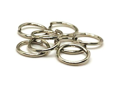 #ad 100 500 or 1000 BULK pcs 8mm Rhodium Toned Open Jump Rings US Seller AS874 $6.95