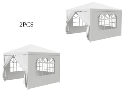 #ad 2X 10#x27; x 10#x27; Canopy Party Wedding Tent Garden BBQ Tent Gazebo With 4 Walls Outdo $89.58