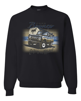#ad Vintage Ford Bronco Enjoy The Ride Cars and Trucks Unisex Crewneck Sweatshirt $29.99