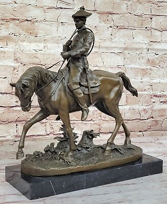 #ad Pierre Jules Mene Bronze Figure of a Hunter with his faithful Horse Figurinre $349.65