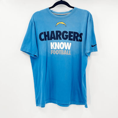 #ad NFL LA Chargers T Shirt Men Size L Blue Graphic Super Bowl Crew Neck $20.00