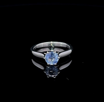 #ad Platinum 1.28ct Round Sapphire 6 Prong Set Solitaire Ring $1009.79