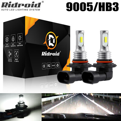#ad 9005 LED Headlight Super Bright Bulbs Kit White 6500K 8000LM High Low Beam NEW $11.99