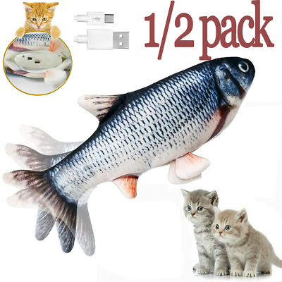 #ad Floppy Moving Fish Cat Toy Realistic Interactive Cat Kicker Crazy Dancing Toy US $10.34