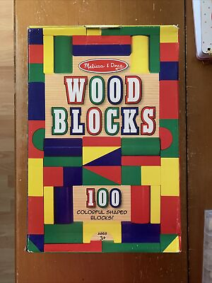 #ad Melissa amp; Doug Wooden Building Blocks Set 100 Blocks in 4 Colors and 9 Shapes $24.99