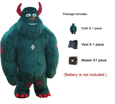 #ad 6.5ft Inflatable Mascot Costume Adults Huge Monster Giant Green Suit Plush 200cm $449.99