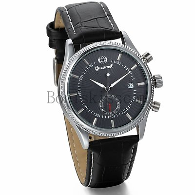 #ad Men#x27;s Casual Skeleton Automatic Mechanical With Date Leather Band Wrist Watch $22.99