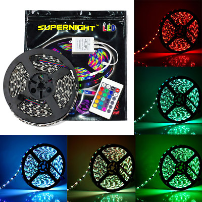 #ad 5M RGB 5050 LED Strip Light Black PCB Waterproof Flexible Rope Light with Remote $18.85