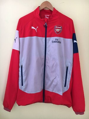 #ad Arsenal FC Gunners Puma football soccer track top training jacket. size XL $40.00