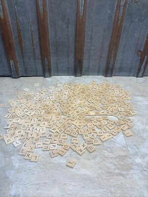 #ad 300 Wooden Scrabble Tiles Crafts Jewelry Scrapbooking Spelling Art $19.99