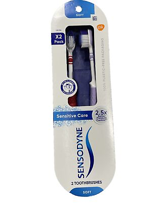 #ad Sensodyne Sensitive Care Soft Pack Of 2 Better Toothbrush Red amp; Light Purple New $6.99