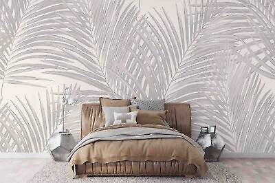 #ad 3D Plant Leaf White Self adhesive Removeable Wallpaper Wall Mural1 $249.99