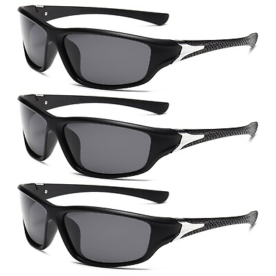 #ad 3PK Mens Sport Sunglasses Polarized for Cycling Fishing Running Driving Ski Golf $13.99