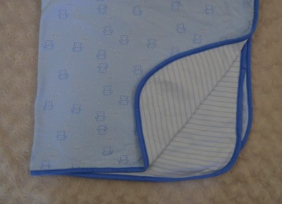 #ad Child of Mine by Carter#x27;s Baby Blanket Teddy Bear Stripes Blue White Stars Lovey $29.95