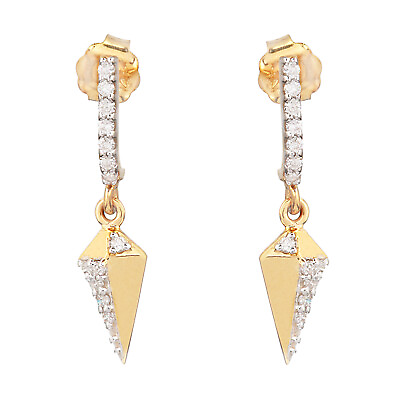 #ad 14K Solid Gold Drop Dangle Earrings Christmas Gift Wedding Fine Women#x27;s Jewelry $249.59