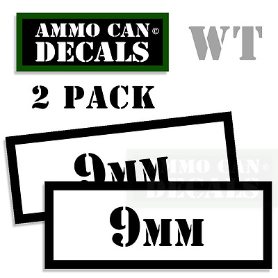 #ad 9MM Ammo Can Sticker bullet Can Box ARMY Gun safety Hunting 2 pack WT $2.29