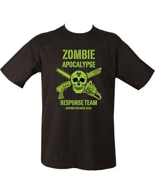 #ad Mens Zombie Apocalypse Black T shirt Combat Tactical Airsoft Paintball Gear Tee GBP 11.99