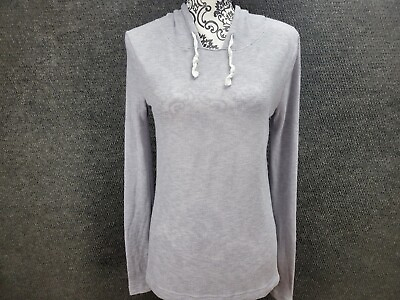 #ad SO Women#x27;s Gray Hooded Shirt Size Medium $5.95