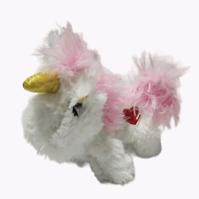 #ad Unicorn 5 inch Plush Pink Red Heart White Mini Toy Small Fantasy Stuffed Animal $4.99