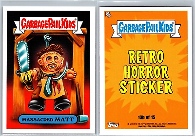 #ad 2018 Topps Garbage Pail Kids GPK Oh the Horrible Sticker Card Massacred MATT $2.99