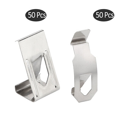 #ad 50Pc 3D Prtiner Glass Bed Clips Metal Picture Photo Frame SpringTurn Hanger New $6.64