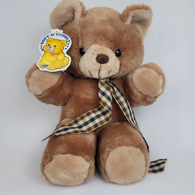 #ad Vintage 1988 Cuddle Wit Bear Plush Brown Stuffed Soft Cuddly Animal Toy 13quot; New $43.99